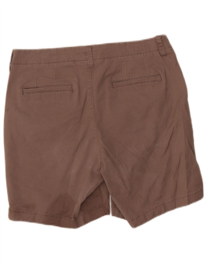 Shorts chino feminino LEE cintura média regular ajuste US 12 grande W32 algodão marrom