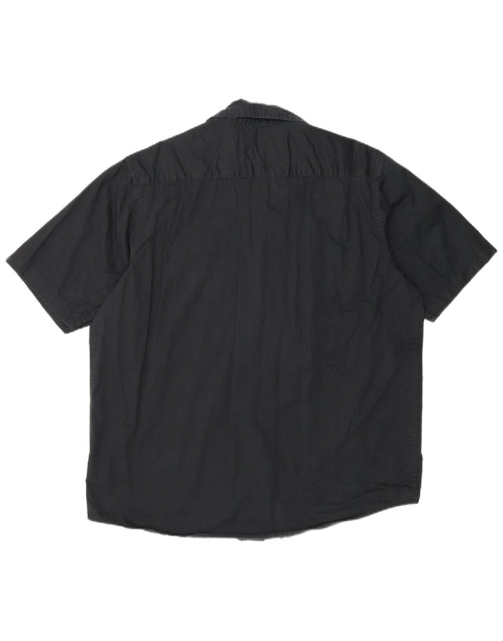 Wrangler Camisa masculina de manga curta grande algodão preto