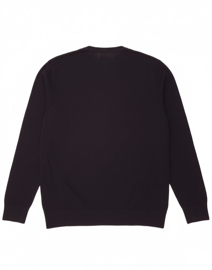 Suéter masculino TOMMY HILFIGER com decote em V XL azul marinho algodão