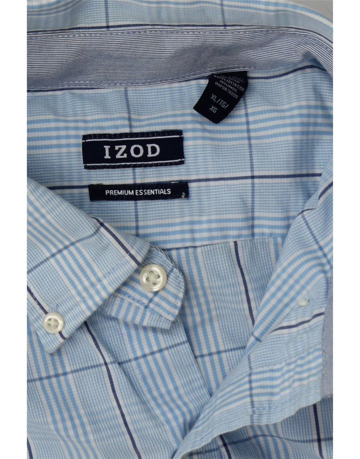 IZOD Mens Big & Tall Shirt XL Blue Check Cotton Vintage Izod and Second-Hand Izod from Messina Hembry 
