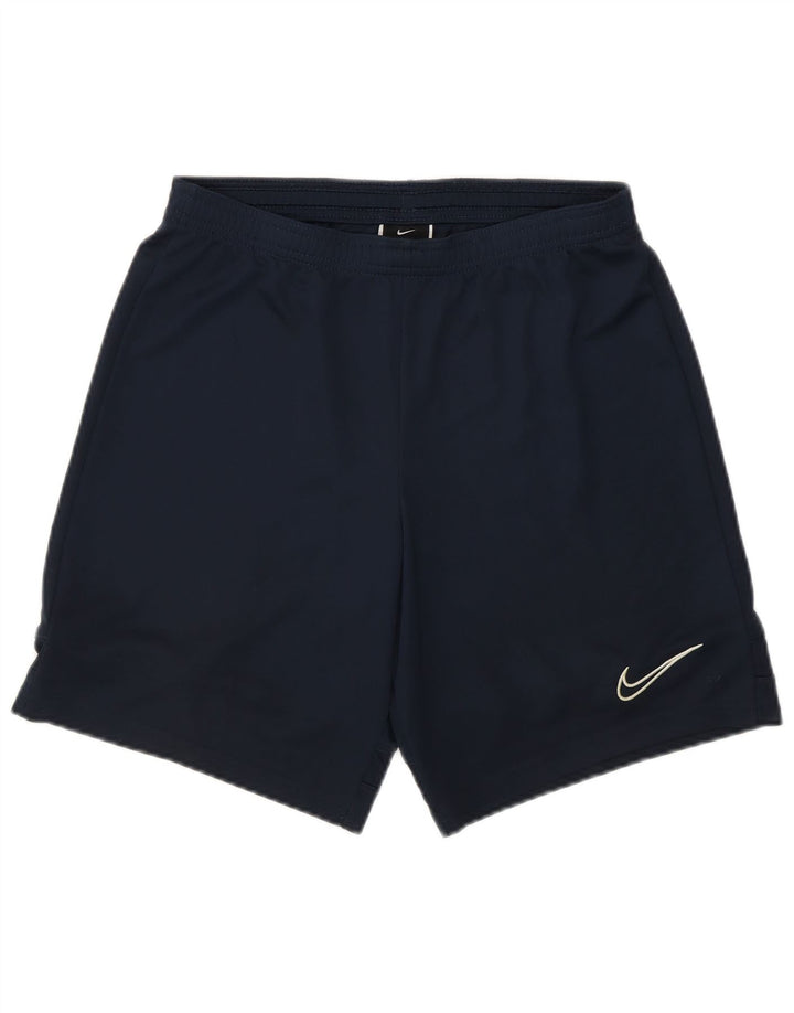 Shorts esportivos masculinos Nike pequenos esportivos azul marinho de poliéster