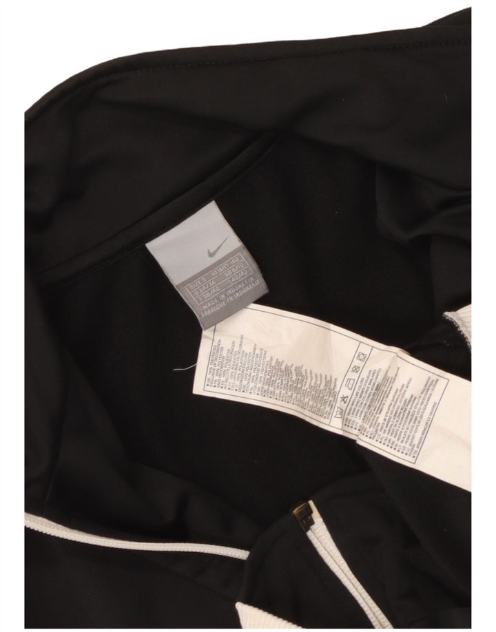 Nike Womens Crop Tracksuit Top Jacket UK 8/10 Small Black Colourblock