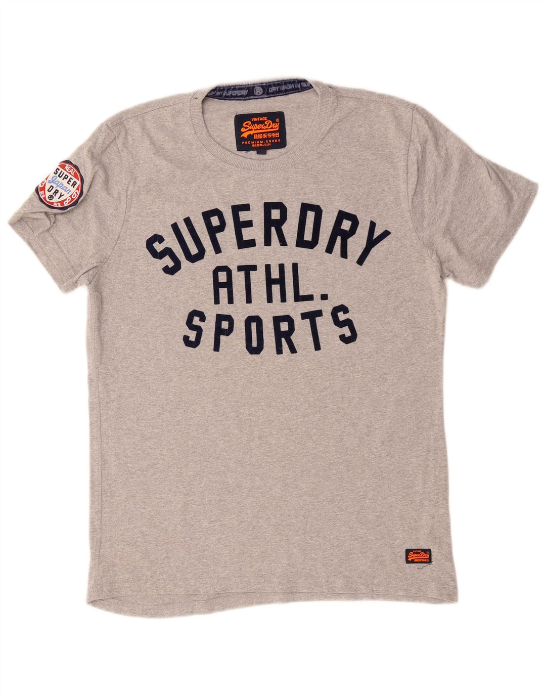 Camiseta masculina gráfica SUPERDRY grande algodão cinza
