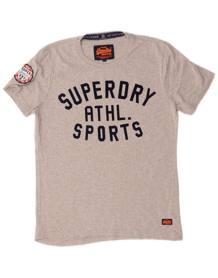 Camiseta masculina gráfica SUPERDRY grande algodão cinza