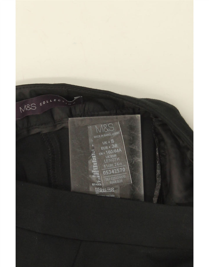 Saia lápis feminina Marks & Spencer UK 8 pequena W26 viscose preta