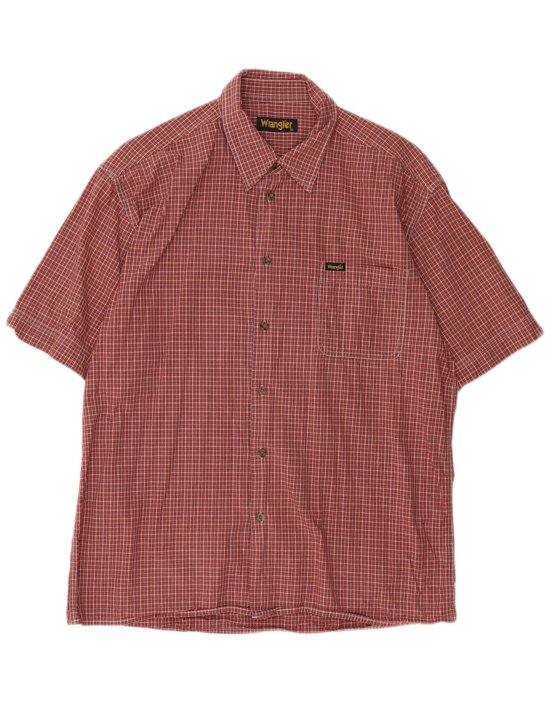 Camisa masculina de manga curta WRANGLER XL algodão xadrez vermelho
