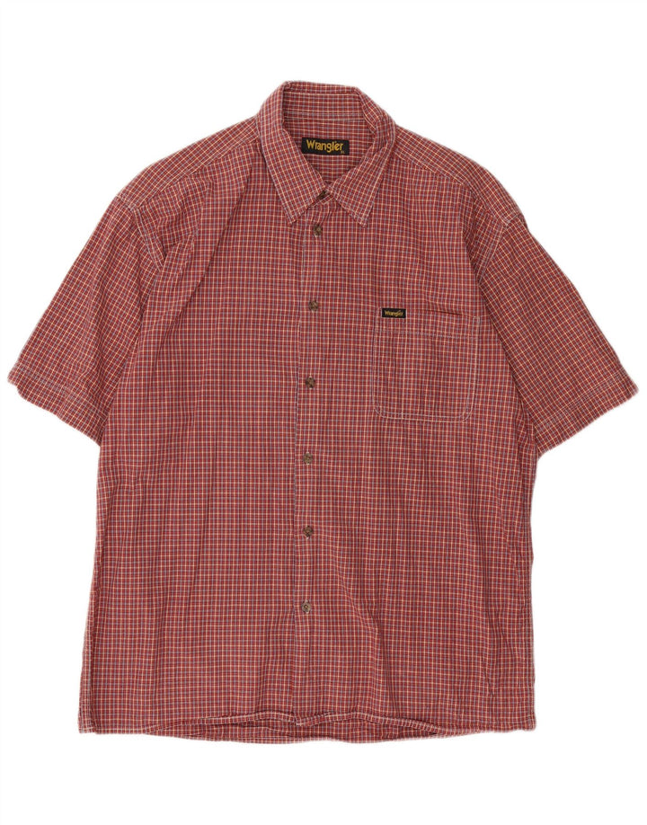 Camisa masculina de manga curta WRANGLER XL algodão xadrez vermelho