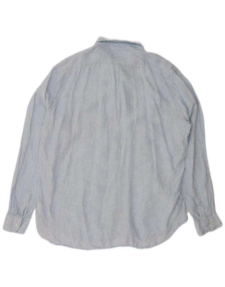 J. CREW Camisa masculina alta clássica de ajuste 2XL linho azul