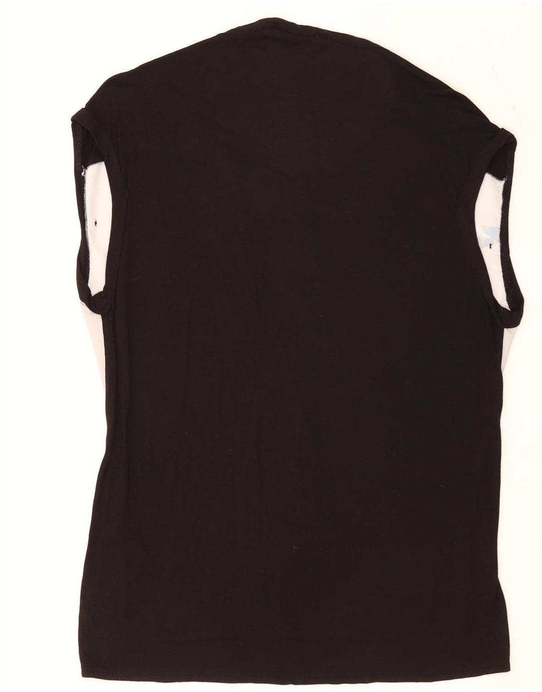Blusa feminina sem mangas Oasis UK 12 médio preto colorblock viscose