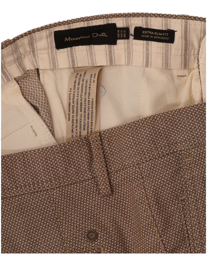 Calça Chino Masculina Massimo Dutti EU 40 Médio W31 L27 Marrom Geométrico