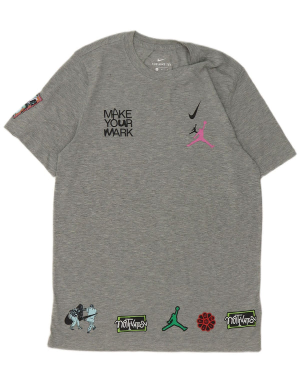Camiseta Nike Masculina Dri Fit Graphic Top Cinza Médio Poliéster
