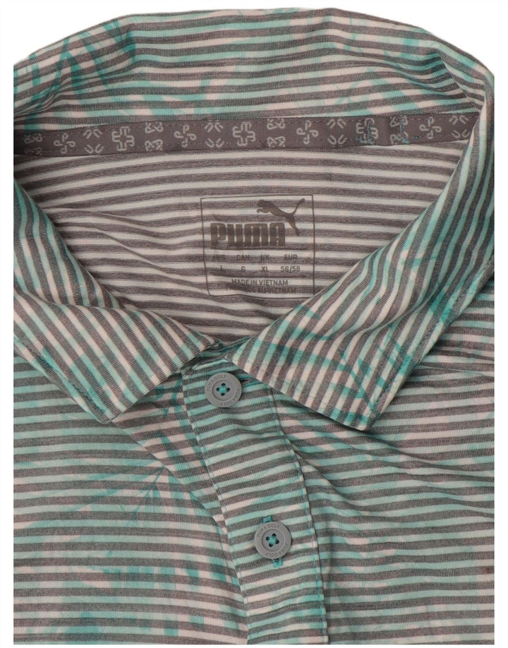 Camisa polo masculina PUMA XL verde risca de giz
