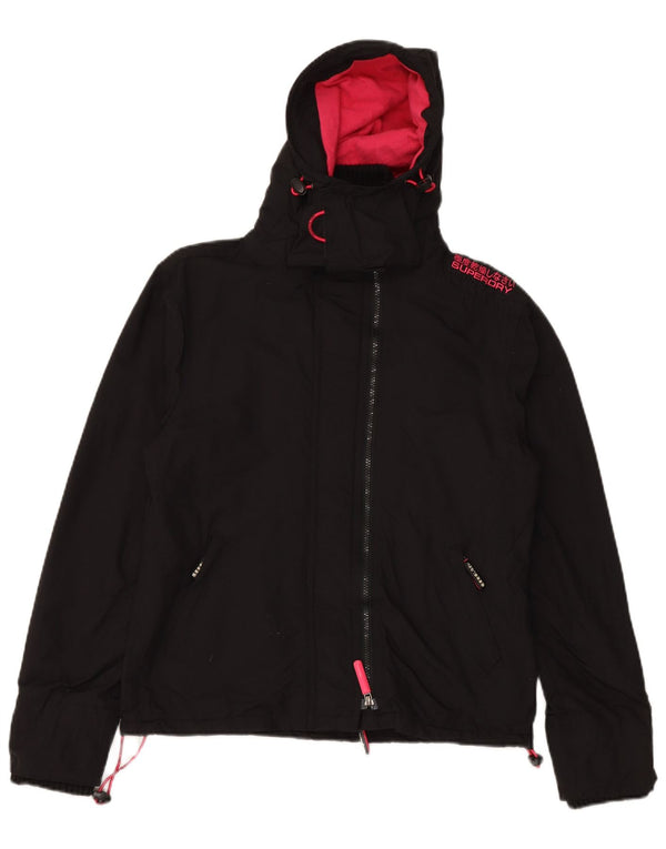 Jaqueta corta-vento feminina SUPERDRY The Windcheater UK 14 grande preta