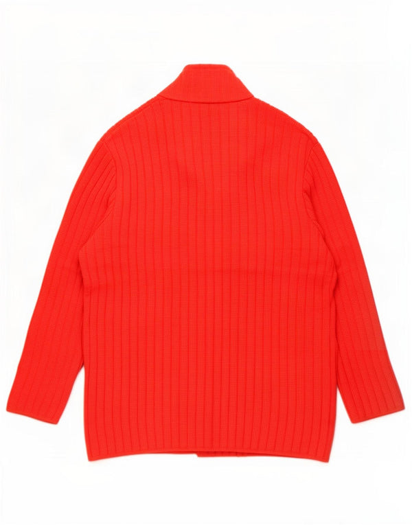 Suéter Cardigan Feminino Vintage Reino Unido 16 Grande Vermelho
