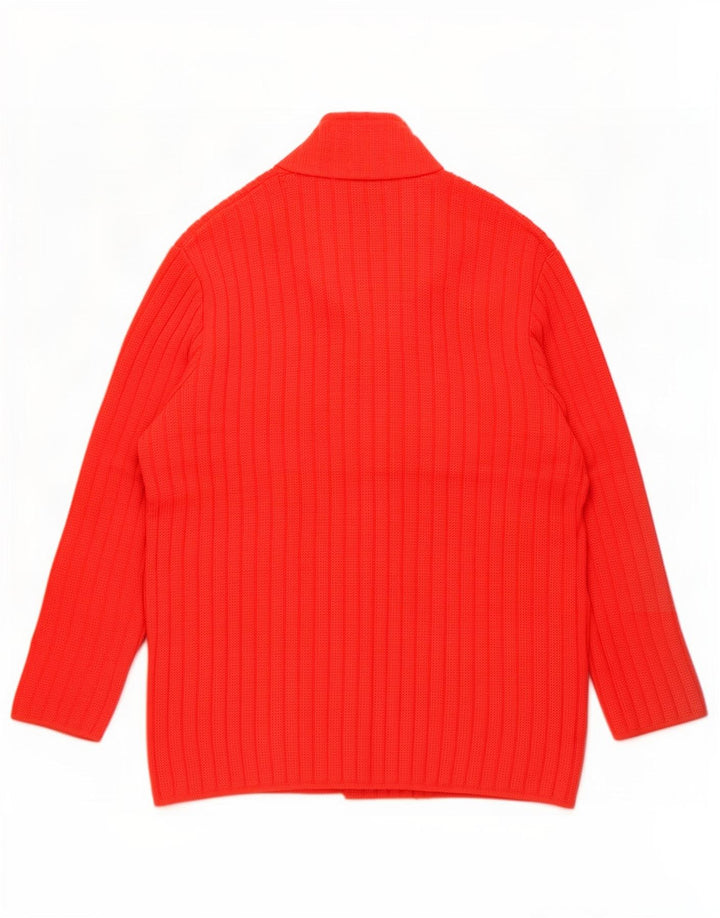 Suéter Cardigan Feminino Vintage Reino Unido 16 Grande Vermelho