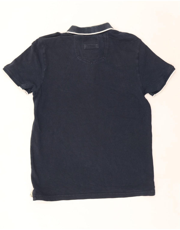 Camisa polo masculina Fat Face médio algodão azul marinho