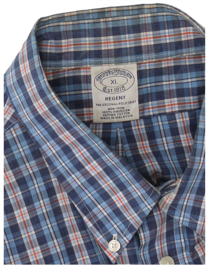 Camisa masculina Brooks Brothers XL azul xadrez algodão