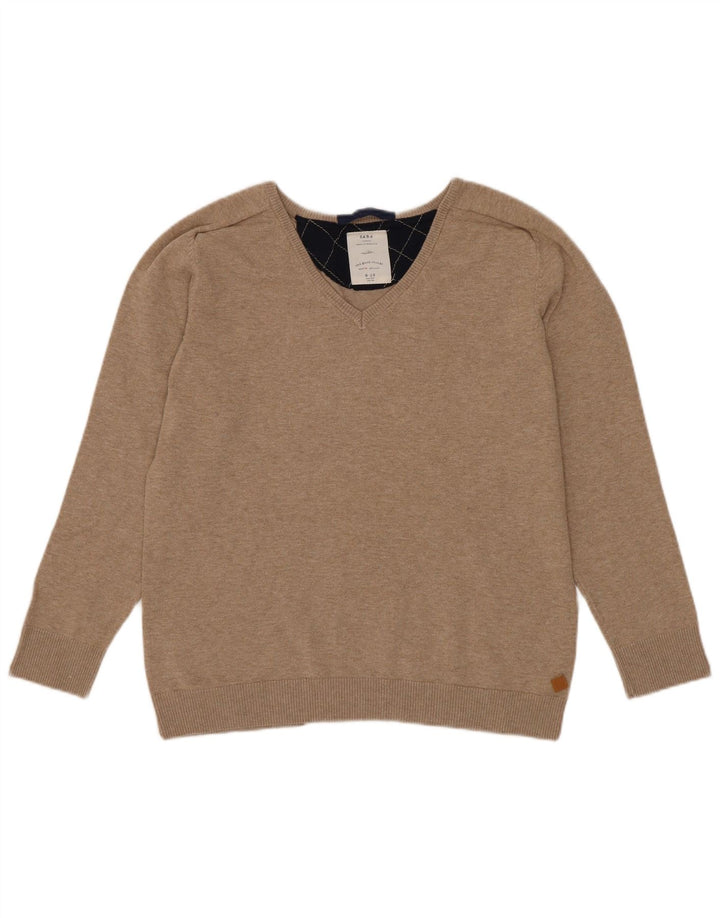 Suéter Zara Boys com decote em V 9-10 anos bege