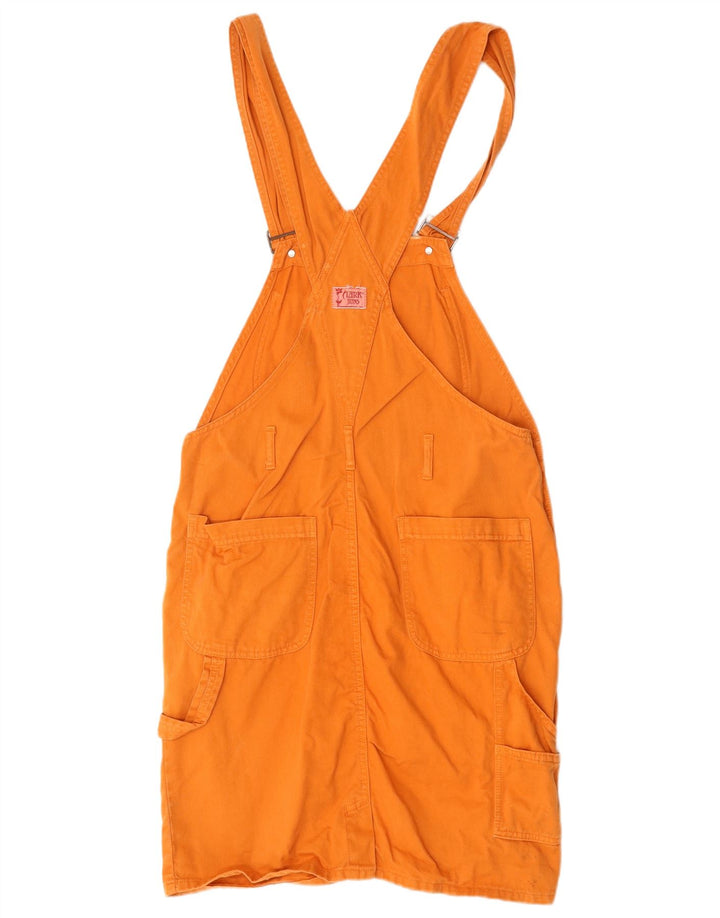 Vestido Dungaree feminino CLARK Reino Unido 14 algodão laranja médio