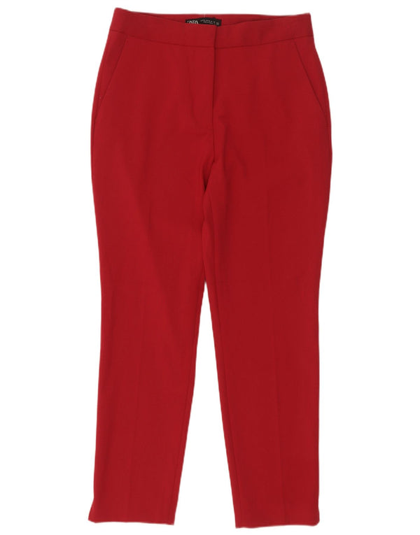 Zara Calça Chino Feminina Slim EU 36 XS W26 L26 Poliéster Vermelho