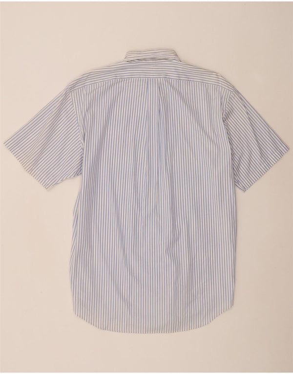 Camisa masculina Ralph Lauren de manga curta com ajuste clássico XL azul risca de giz algodão