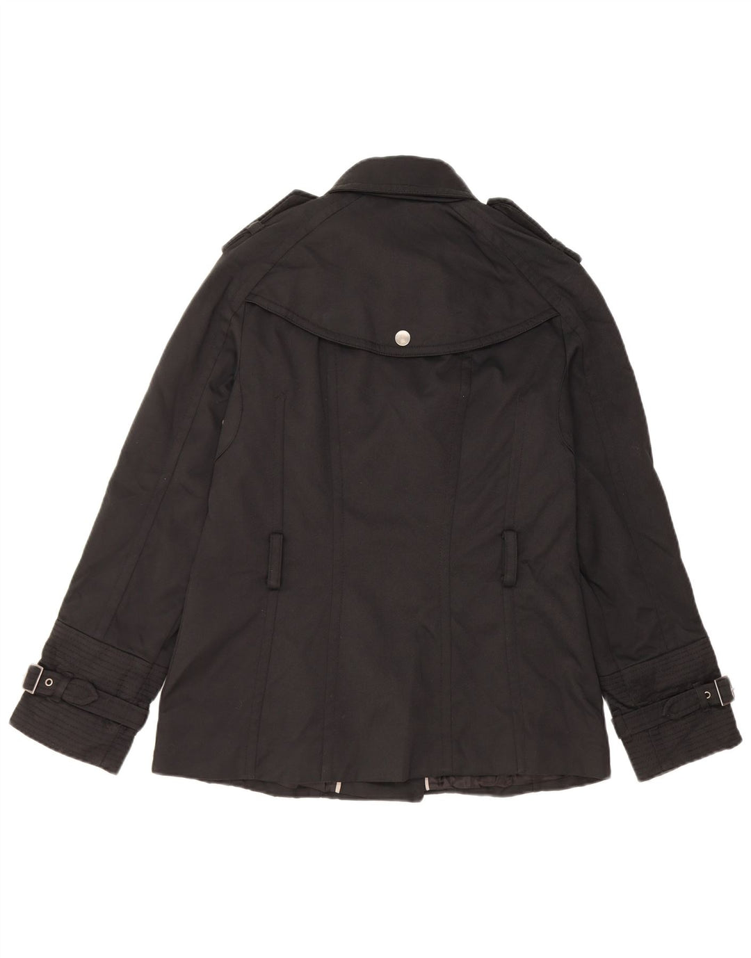 Jaqueta militar feminina Zara UK 12 nylon preto médio