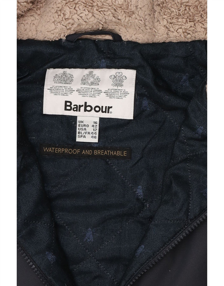 Jaqueta Parka feminina com capuz Barbour Reino Unido 16 grande azul marinho