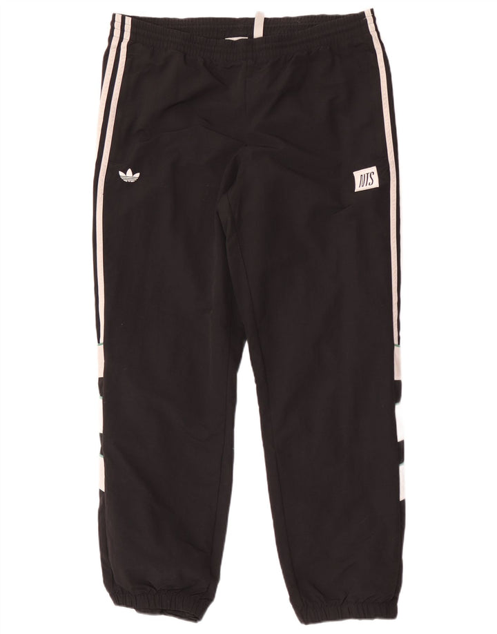 Calça de treino masculina Adidas Joggers médio preto colorblock poliéster
