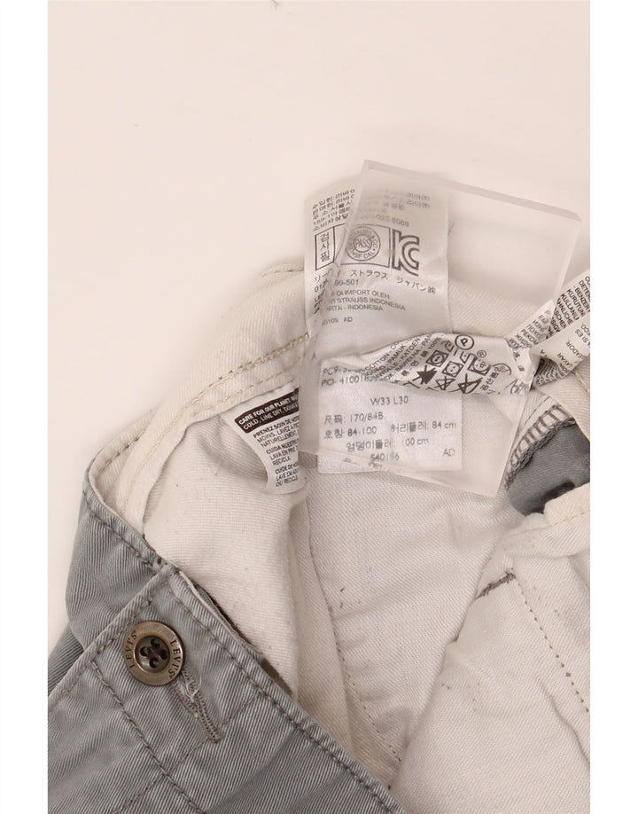 Calças Chino retas masculinas LEVI'S W33 L30 algodão cinza