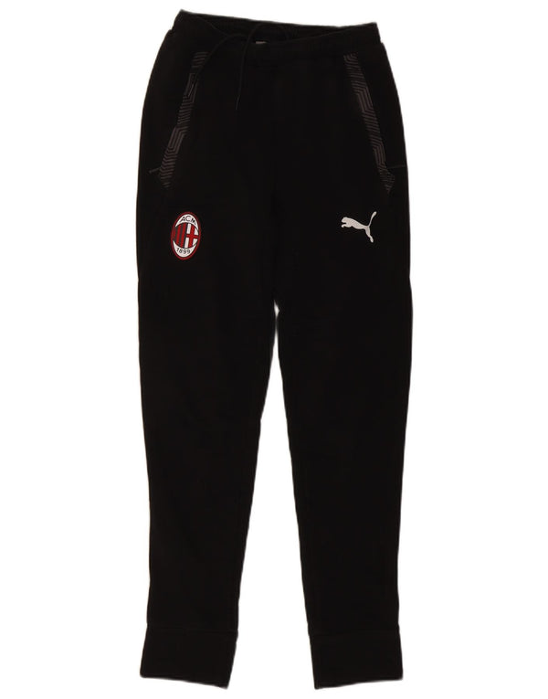 PUMA Womens AC Milan Calças de treino Joggers UK 4 XS Preto Geométrico