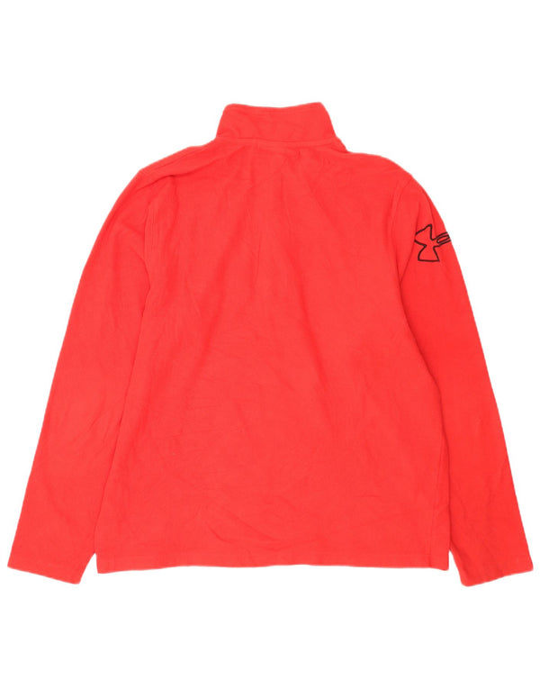 Under Armour Mens Graphic Zip Neck Fleece Jumper Grande Poliéster Vermelho