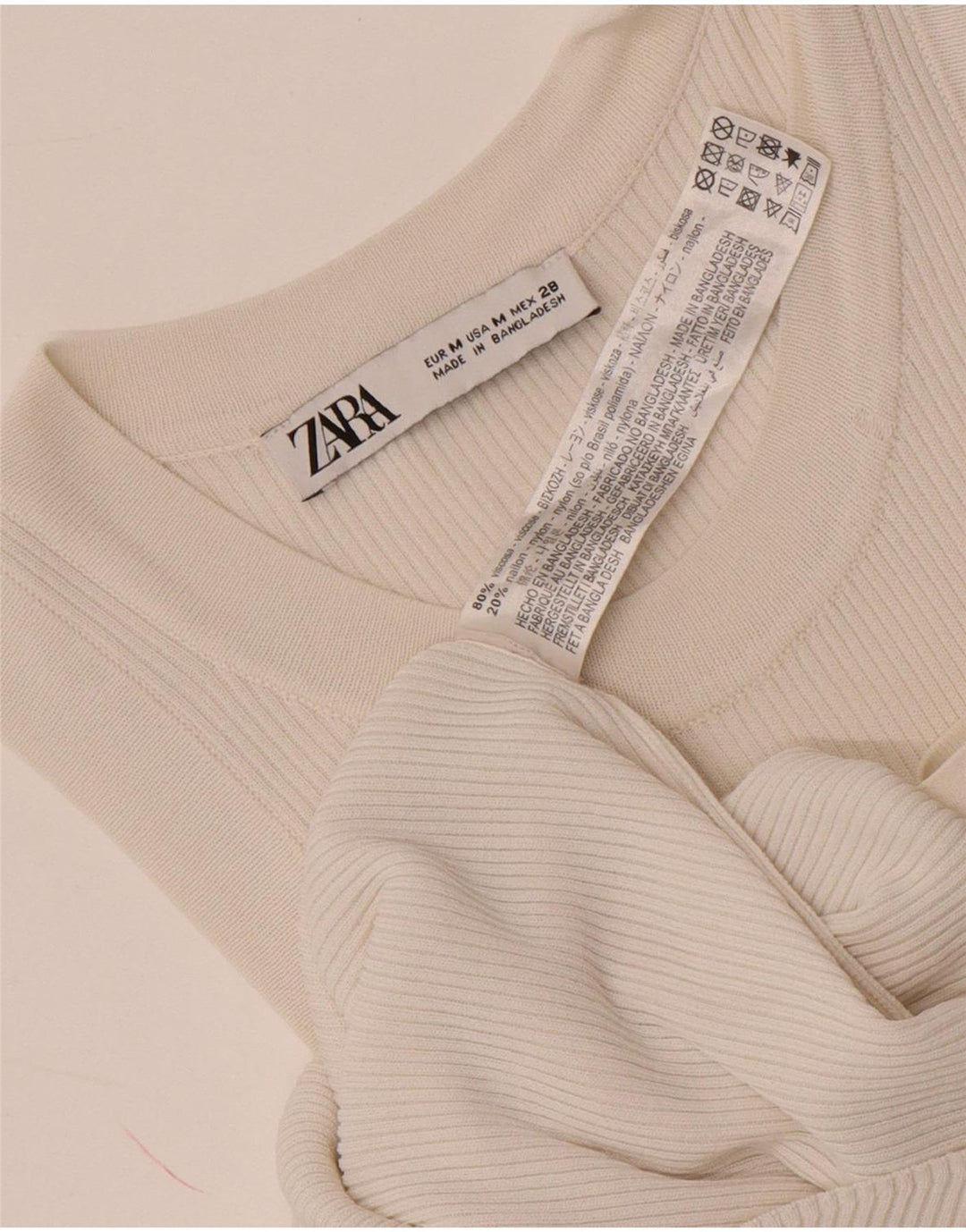 Colete feminino Zara UK 12 viscose branca média