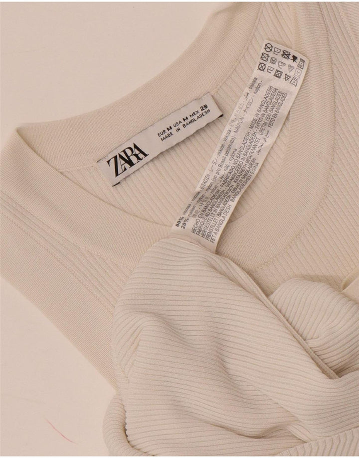 Colete feminino Zara UK 12 viscose branca média