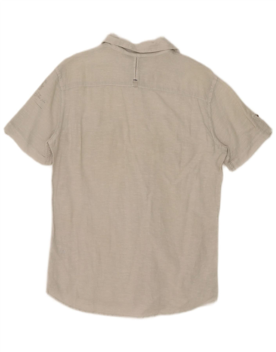 Camisa masculina de manga curta Gas, linho bege médio
