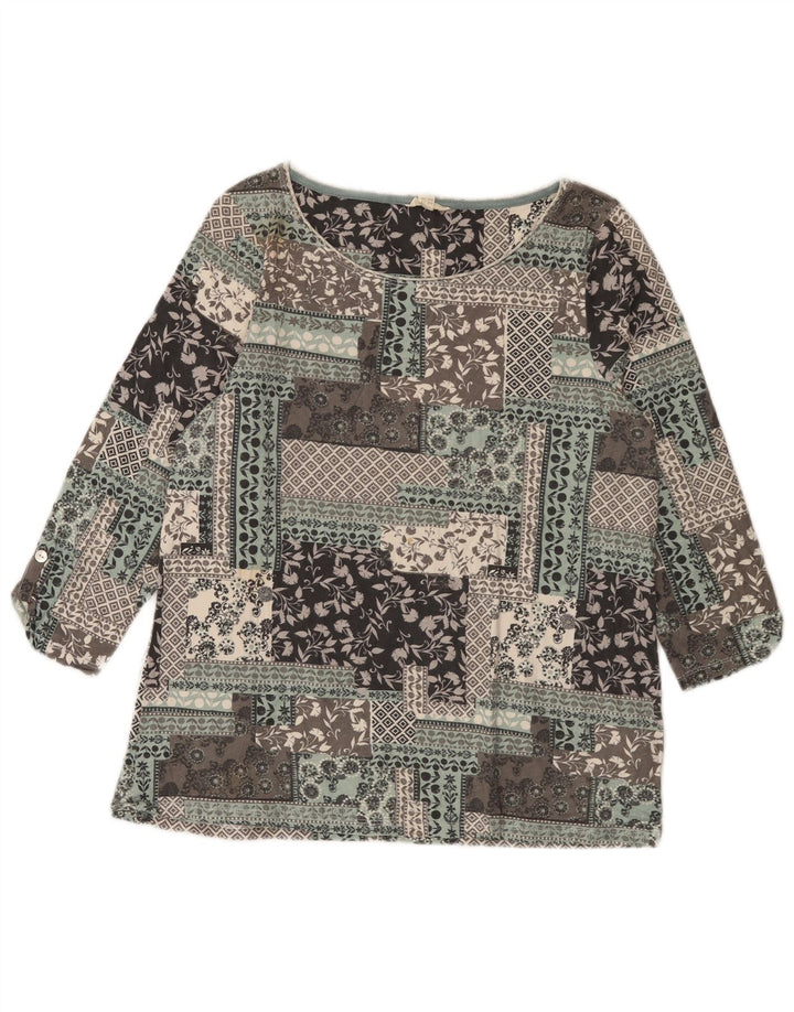 Blusa feminina WHITE STUFF Top UK 12 patchwork multicolorido médio