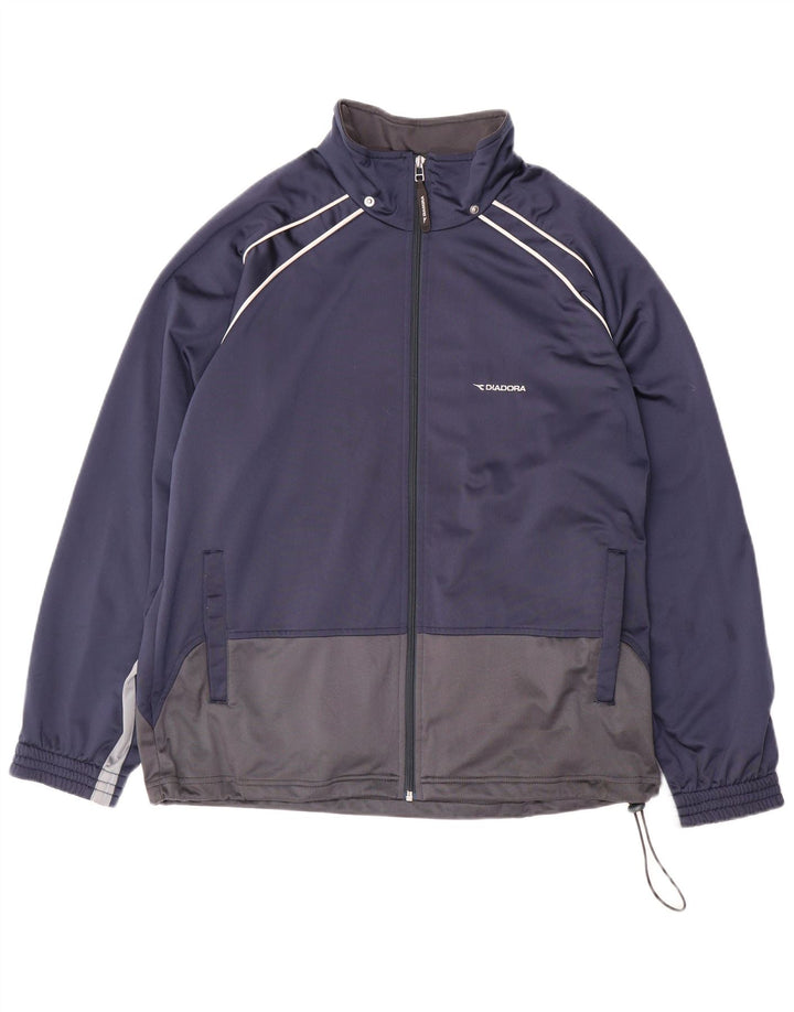 Jaqueta masculina de agasalho DIADORA UK 40 bloco colorido azul marinho médio