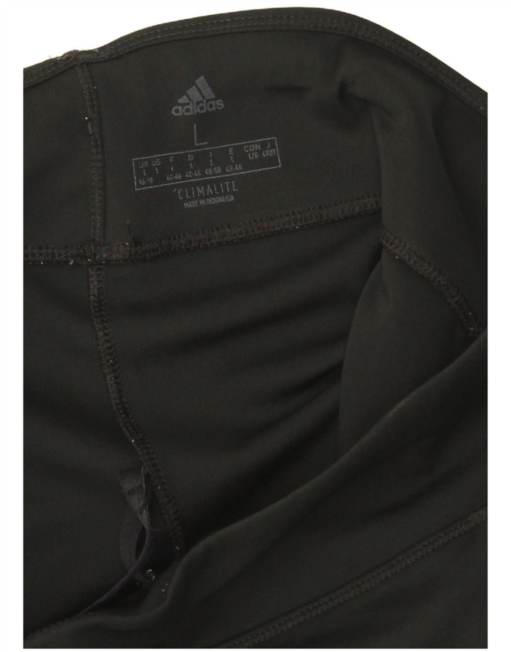 Adidas Womens Climalite Capri Leggings UK 16/18 Grande Preto Poliéster