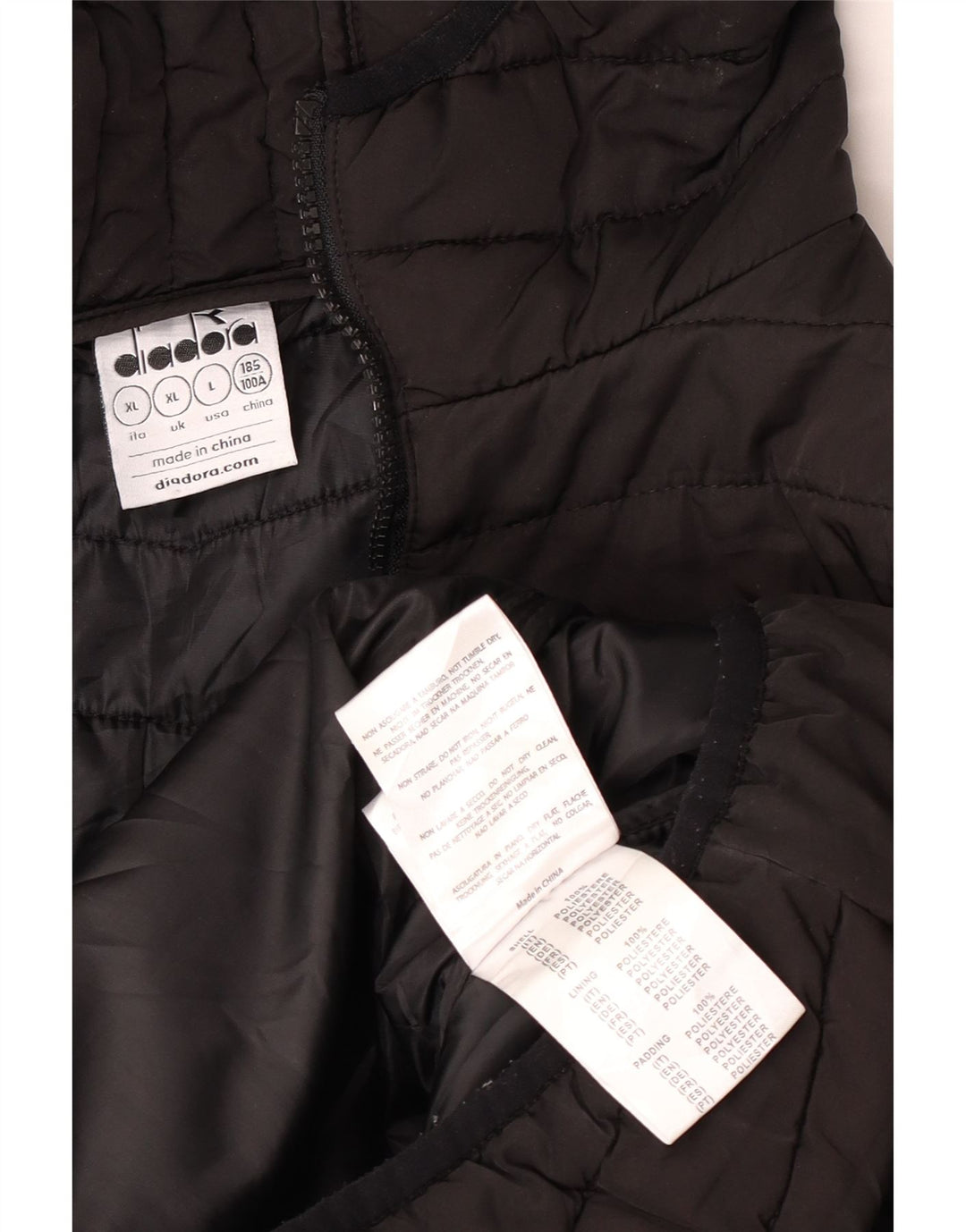 Jaqueta acolchoada masculina Diadora UK 42 XL poliéster preto