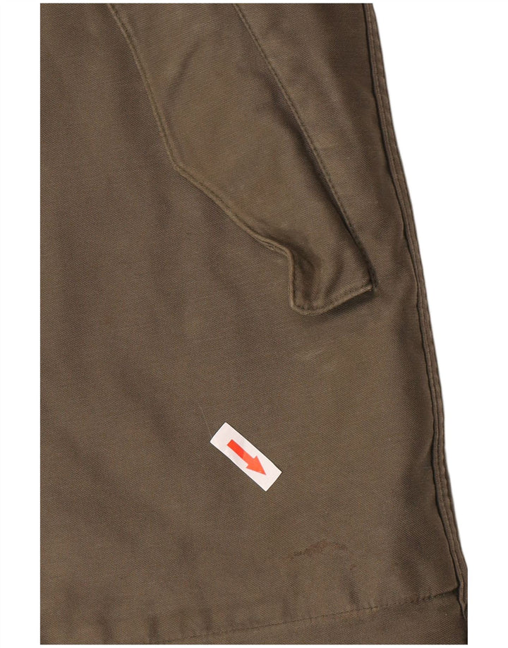 Jaqueta masculina vintage Sherpa Parka com capuz Reino Unido 38 médio cáqui