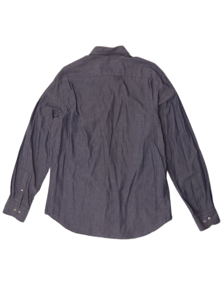 Camisa masculina Massimo Dutti grande algodão cinza