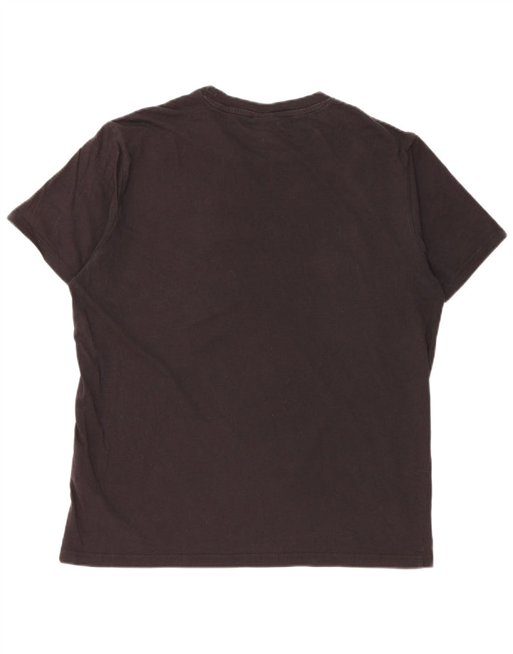 Camiseta masculina gráfica CHAMPION Top médio algodão preto