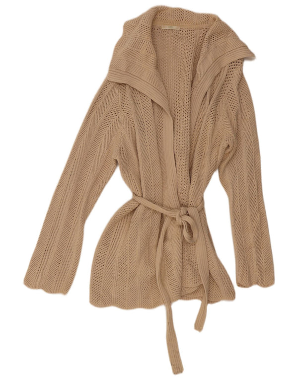 Suéter cardigã feminino Marks & Spencer UK 22 3XL algodão bege