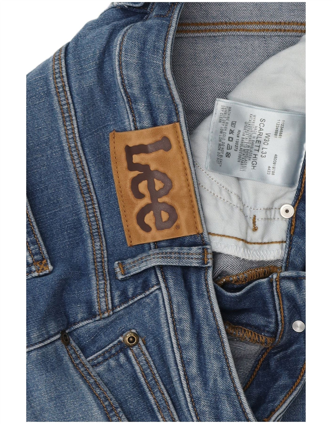 LEE Calça jeans feminina Scarlett High Skinny W30 L31 algodão azul