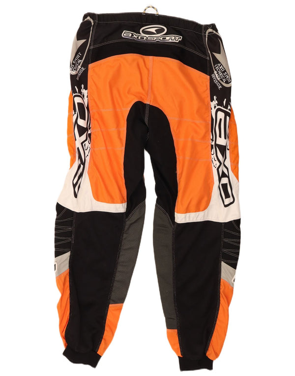 Calça masculina AXO Graphic Moto Racer EU 54 2XL W38 L30 Laranja Colorblock