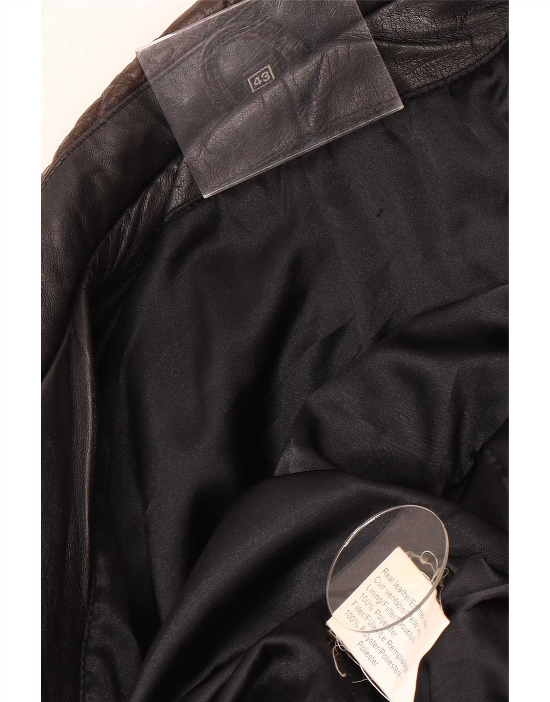 Jaqueta de couro masculina vintage UK 38 média preta
