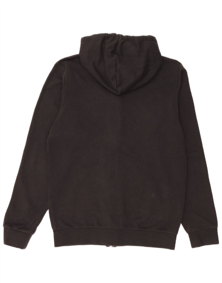 Adidas masculino zip moletom com capuz pequeno algodão preto