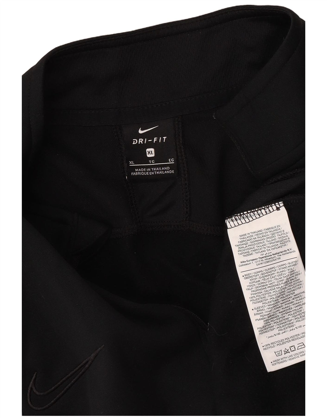 Pulôver masculino Nike Dri Fit com decote em zíper e moletom XL preto poliéster