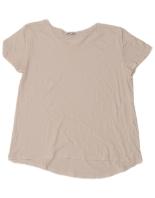 Camiseta feminina Zara UK 14 médio branco