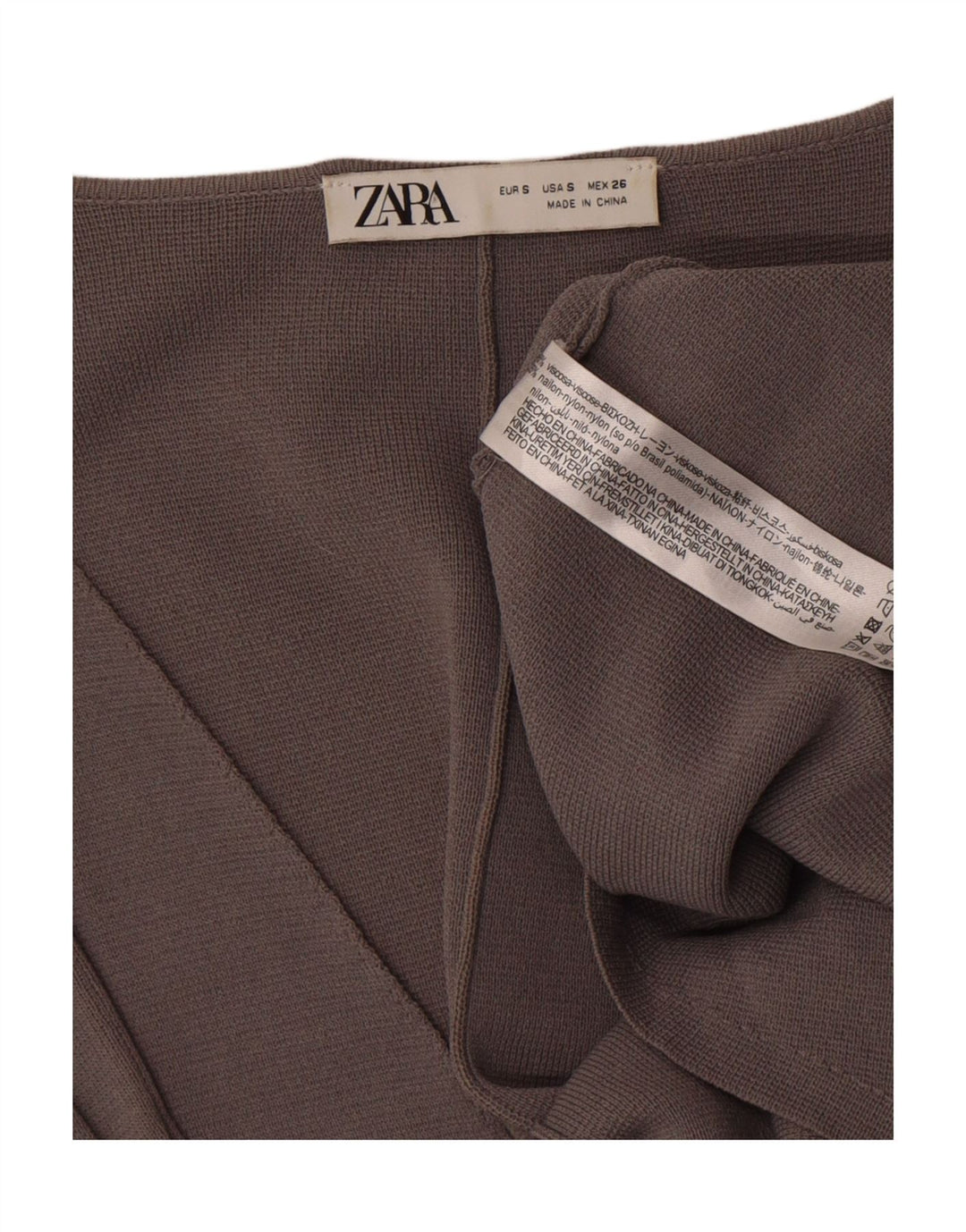 Zara Colete OPEN Feminino Reino Unido 10 Pequeno Viscose Cinza