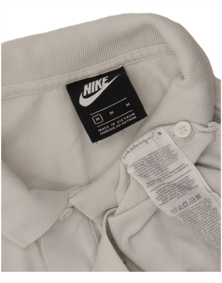 Camisa polo masculina NIKE de algodão branco médio